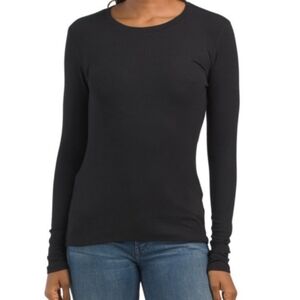 Magaschoni Black Long Sleeve Stretch Tee